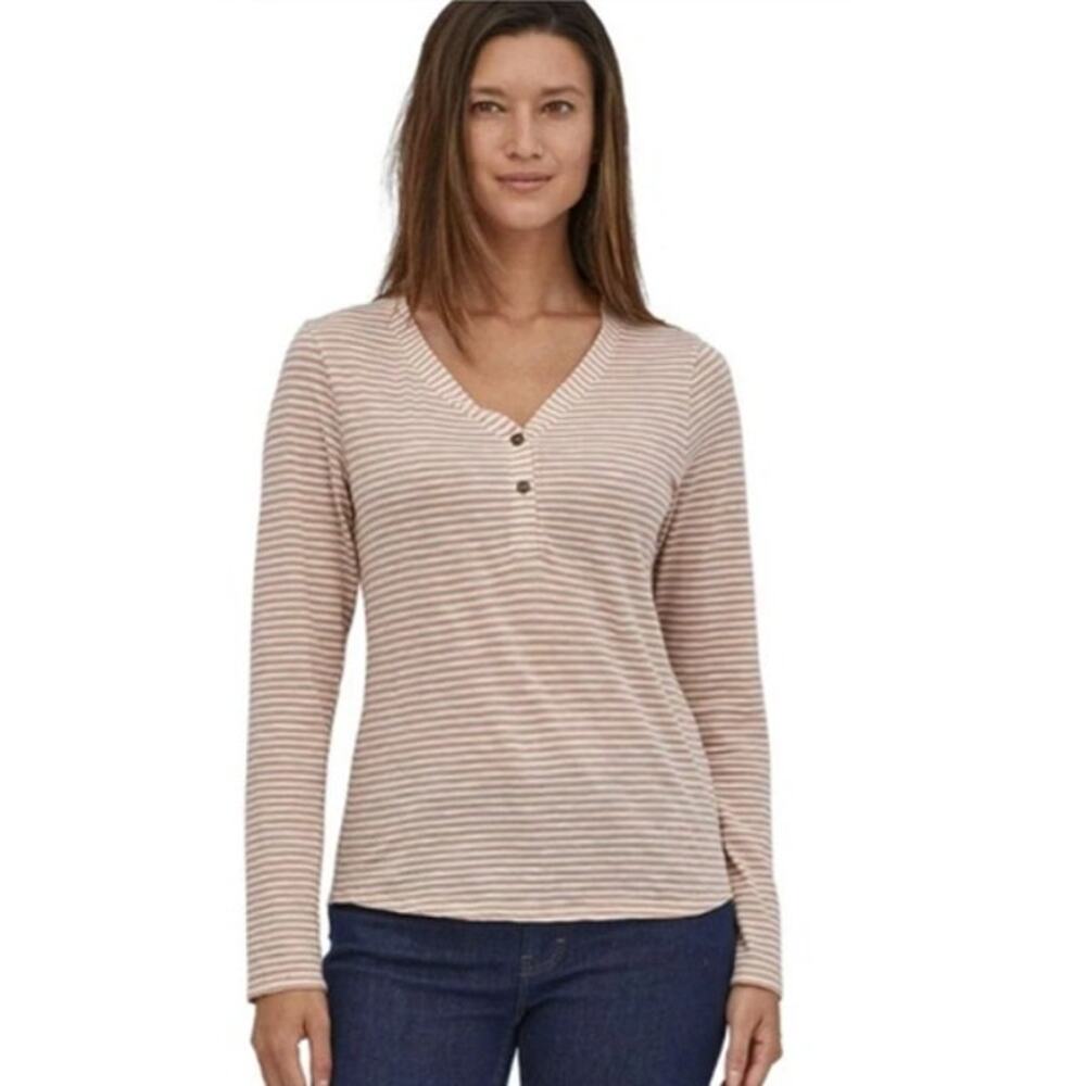 Patagonia Women's Mainstay Henley Striped Shirt Medium